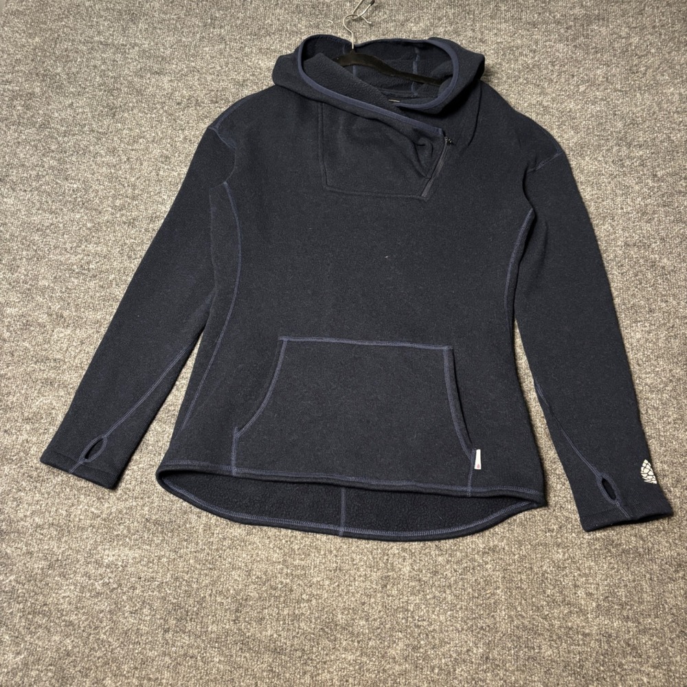 Stio Sweetwater Fleece Hooded Pullover Women's Large Navy Blue Outdoor Layer